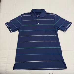 Brooks Brothers Navy and Green Striped Polo Shirt